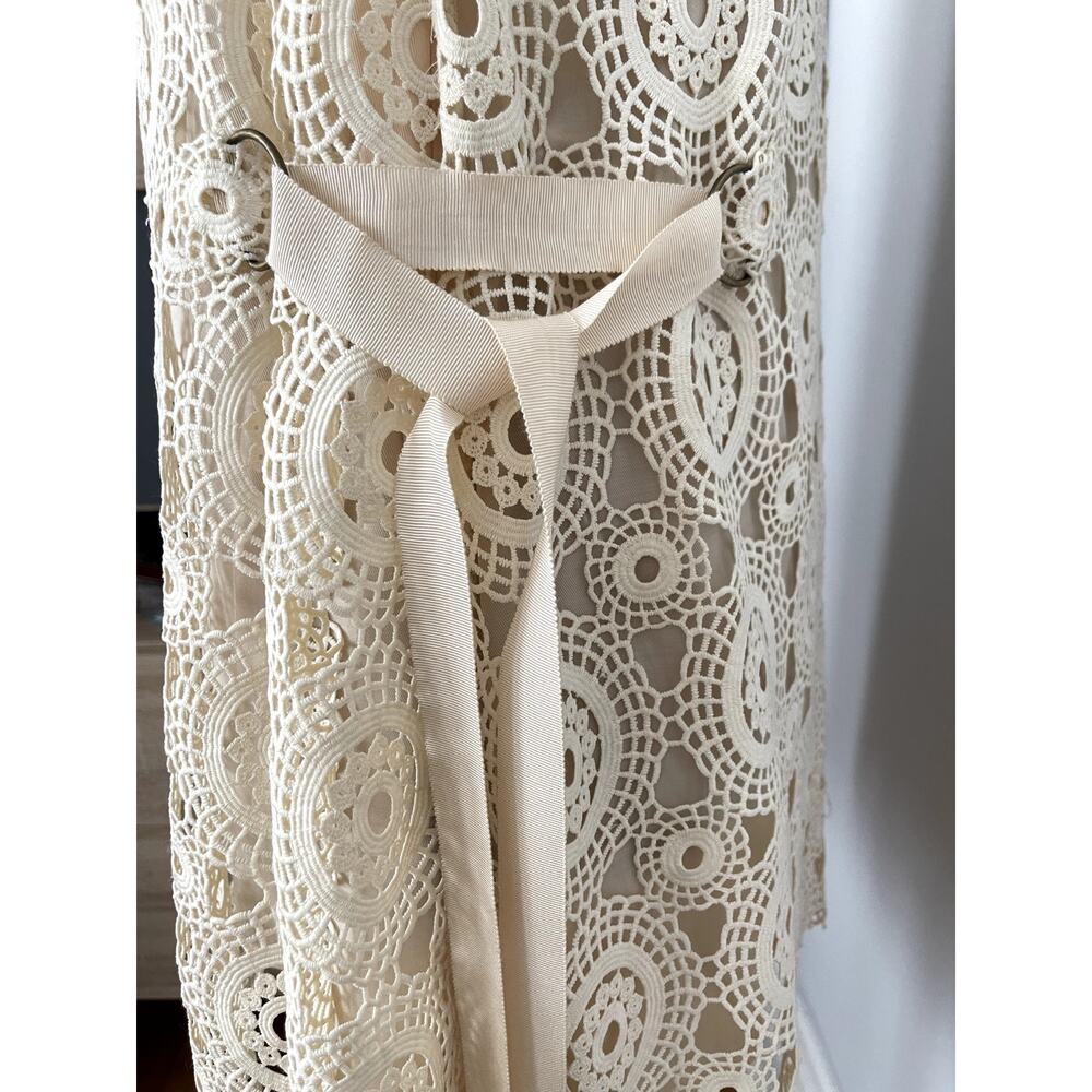 Free People Sz 10 Selma Lace Crochet Shift Dress Mini Boho Festival Prairie - Picture 12 of 16